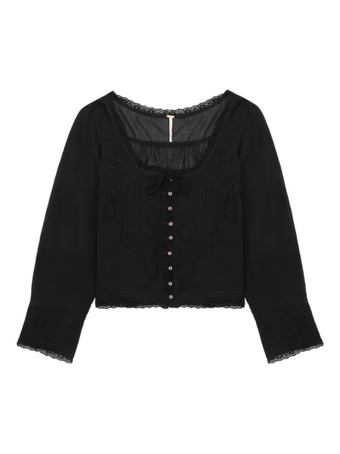 Free People lace-trimmed shirt