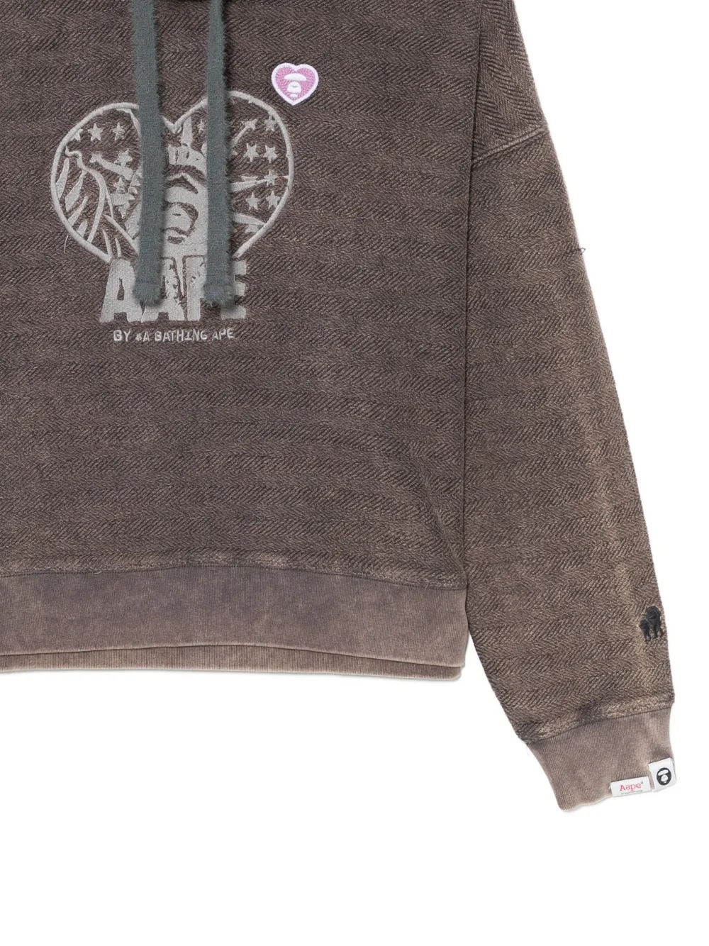 Aape By A Bathing Ape Logo-embroidered Hoodie In Gray