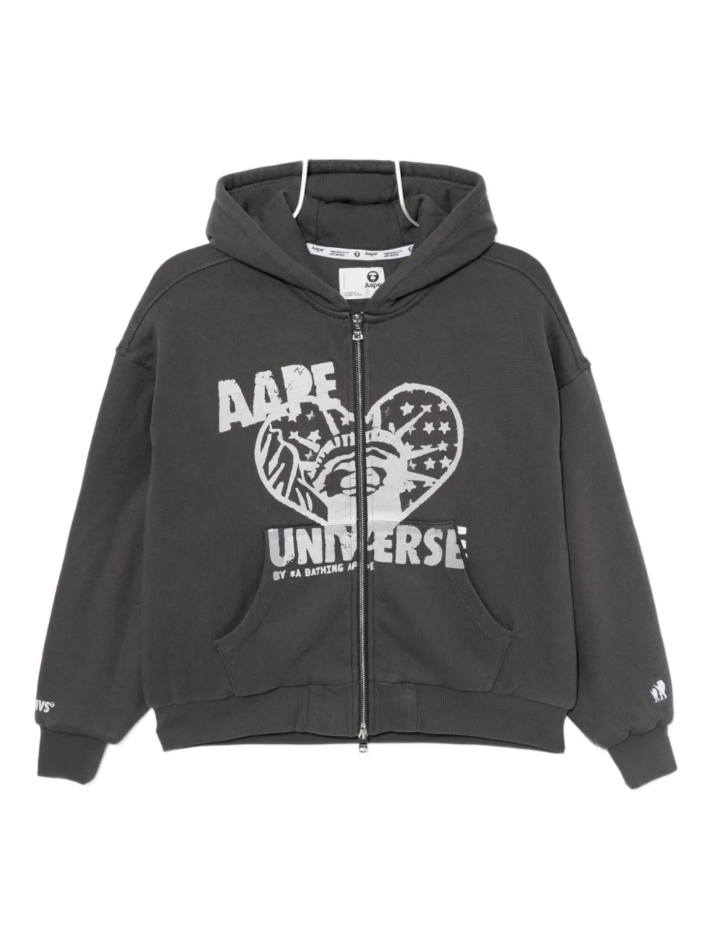 Aape By A Bathing Ape Logo-print Hoodie In Gray