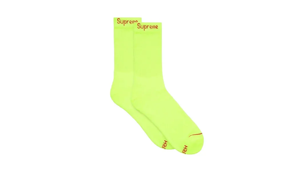 Supreme Hanes logo-jacquard socks (pack of four) - Giallo