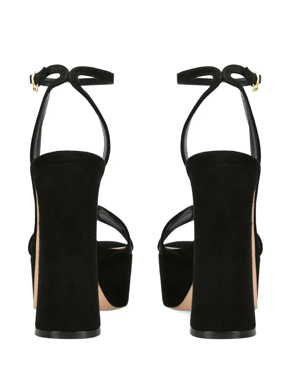 Gianvito Rossi Mesh And Suede Platform Sandals 105 In Black