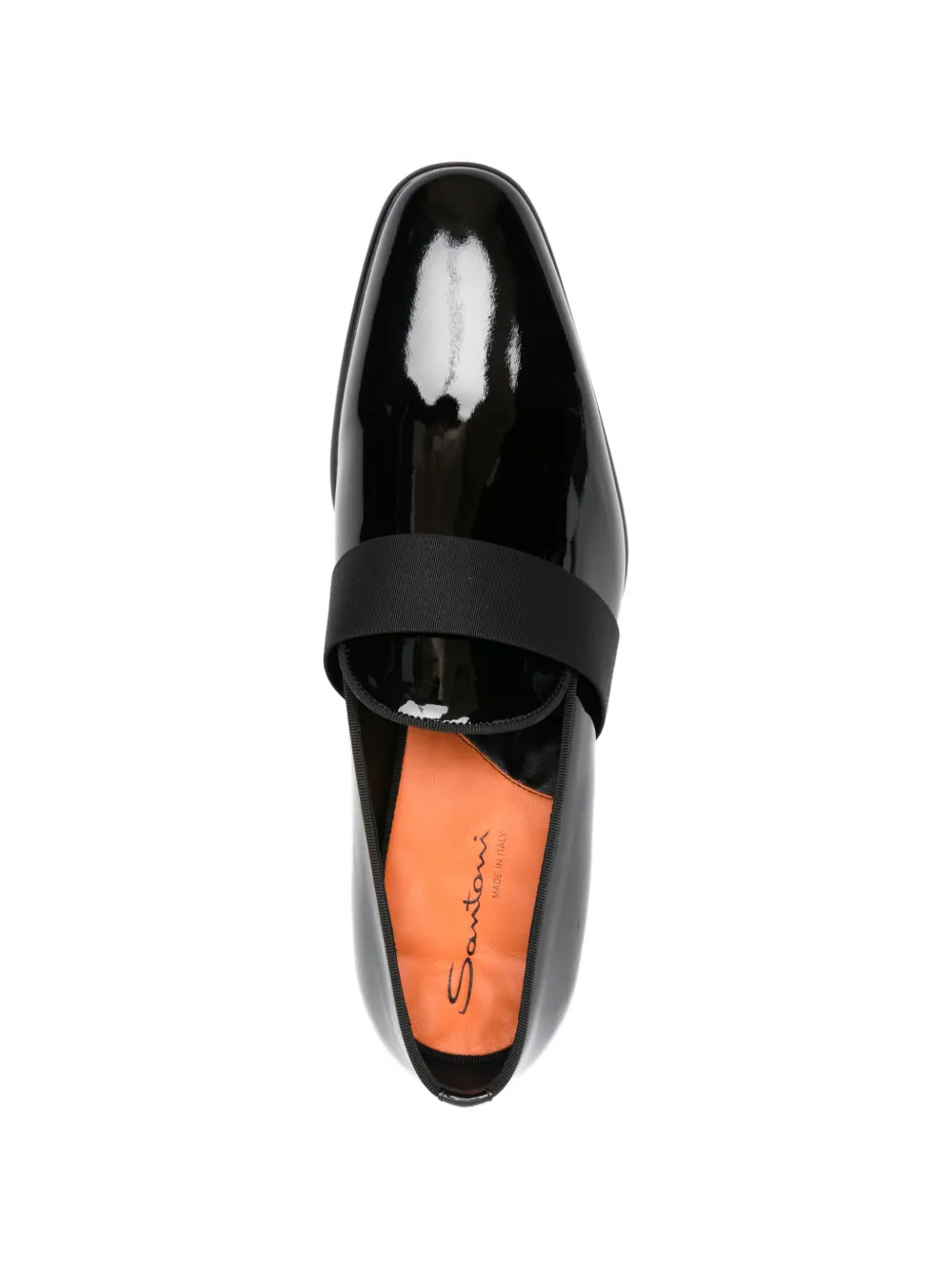 Santoni strap leather loafers Zwart