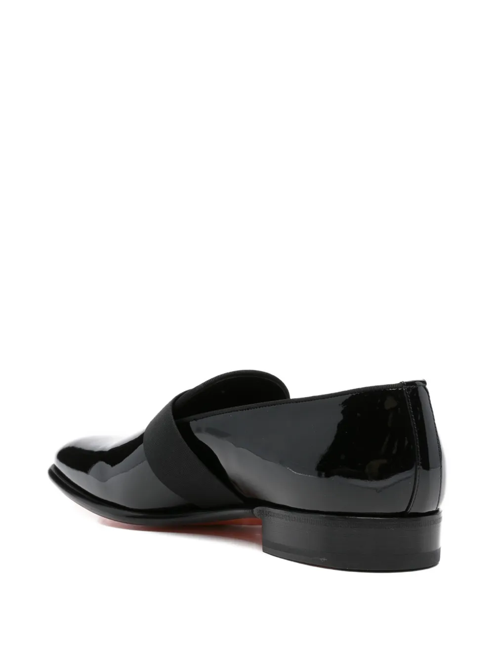 Santoni strap leather loafers Zwart