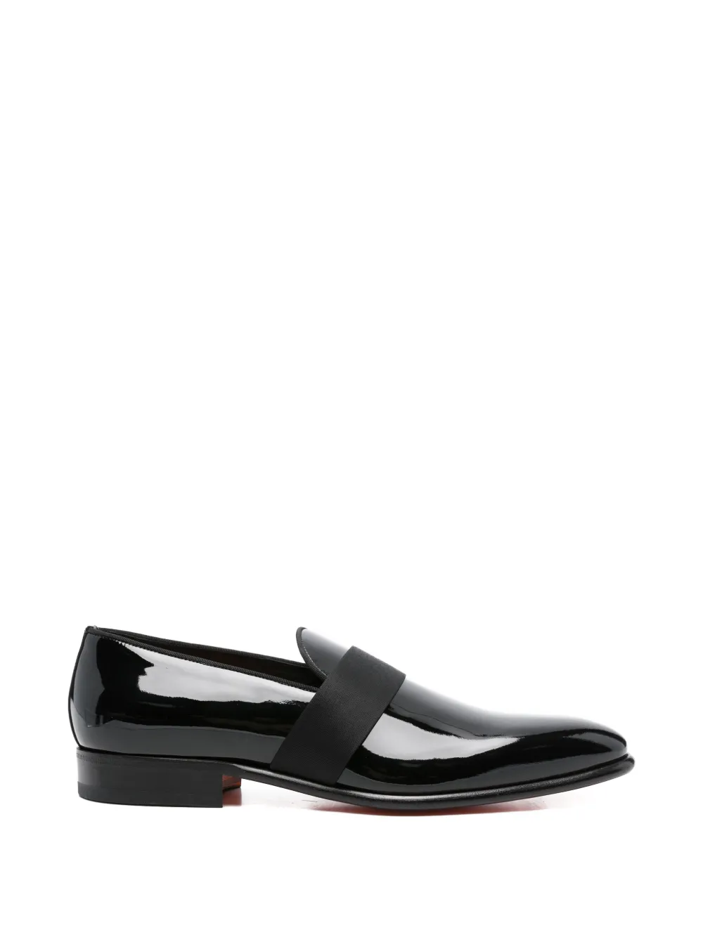 Santoni strap leather loafers Zwart