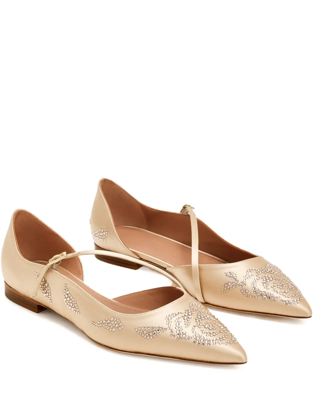 Malone Souliers Pumps verfraaid met kristallen en puntige neus PLAPLA PLATINO PLATINO