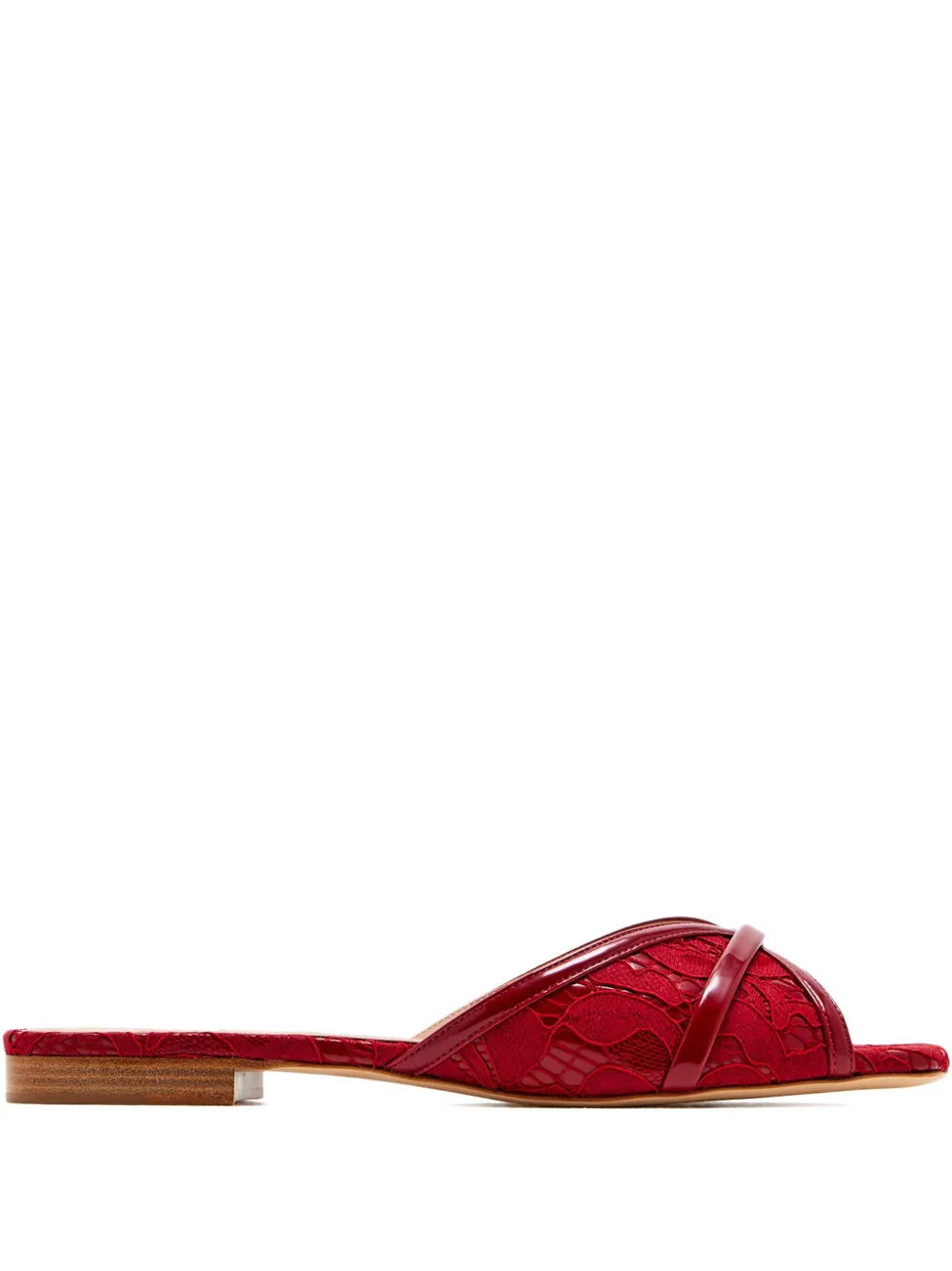 Malone Souliers lace-panel leather-strap sandals Red