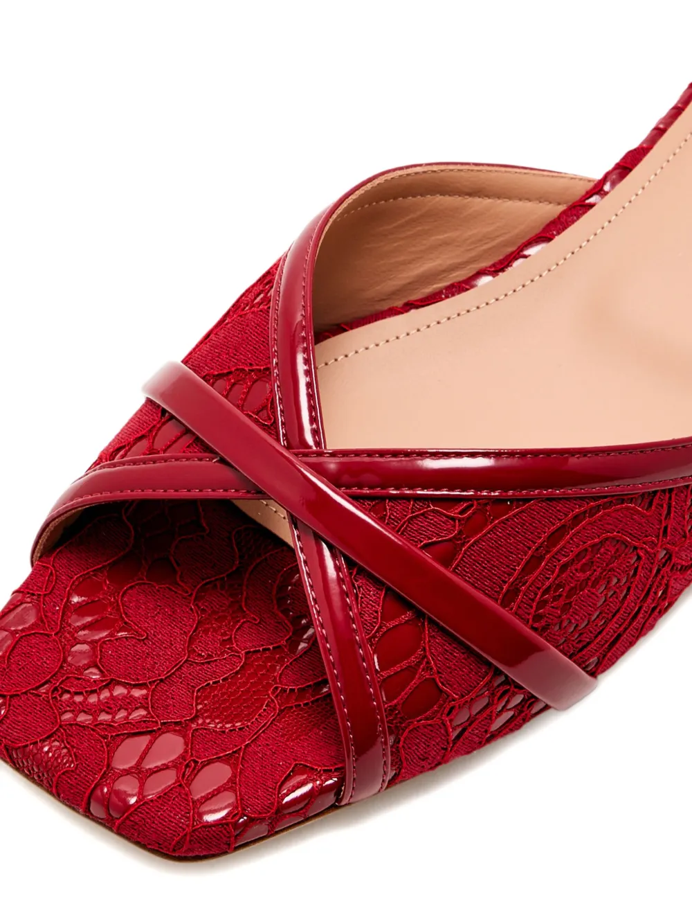Malone Souliers Sandalen met leren bandje en kanten vlak Rood
