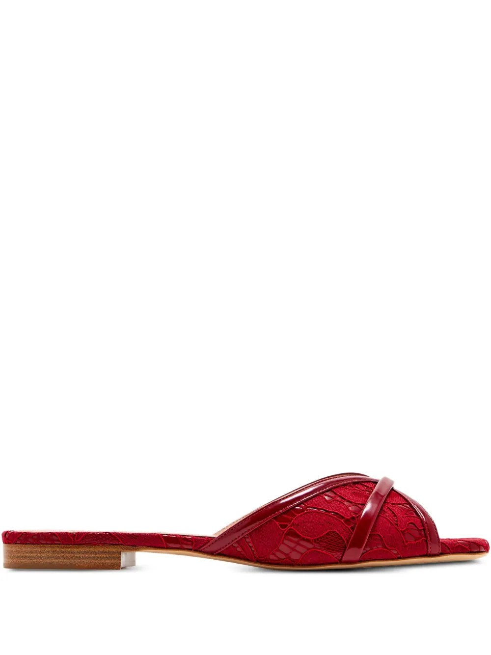 Malone Souliers lace-panel leather-strap sandals Red