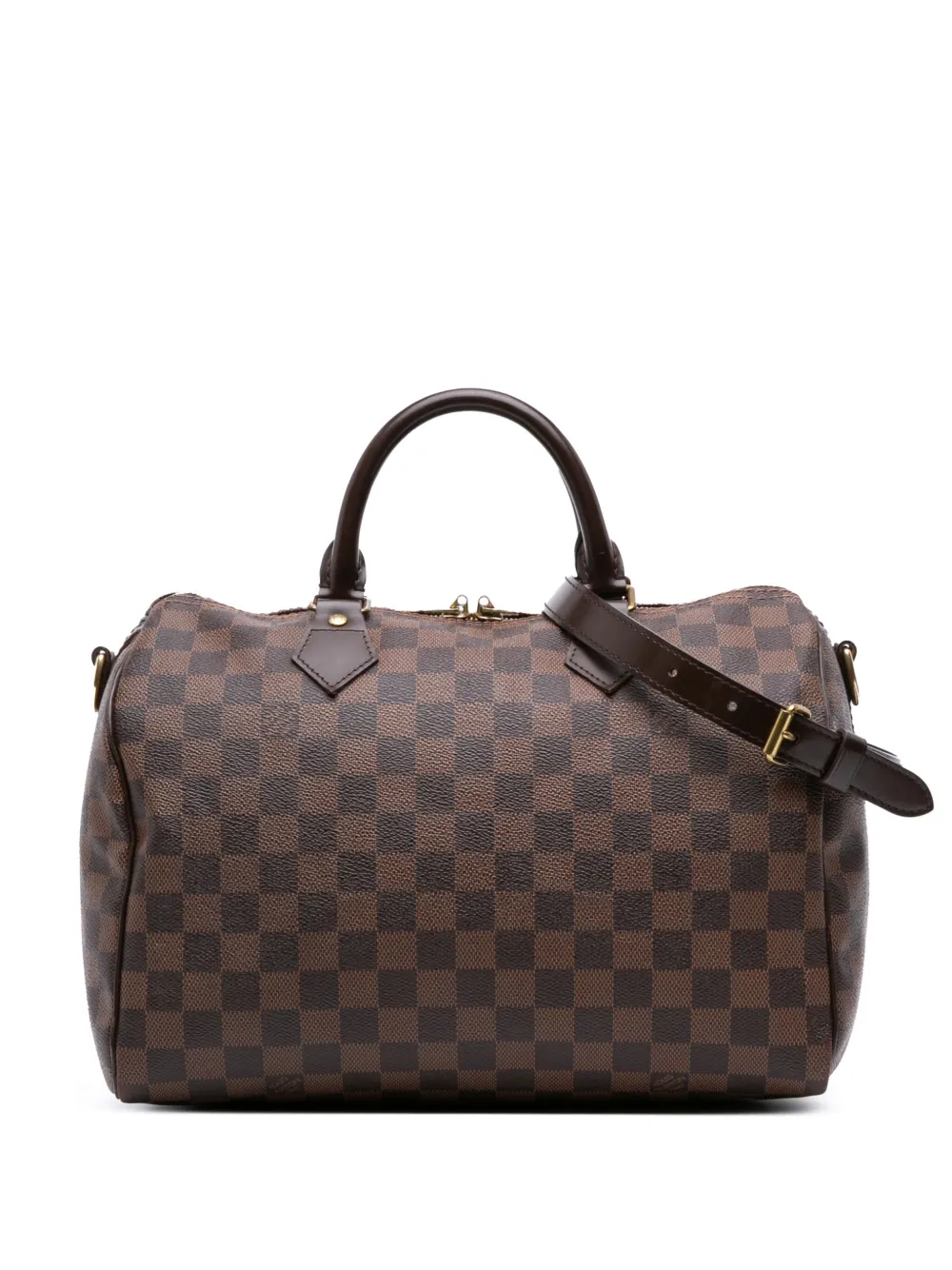 Louis Vuitton Pre-Owned 2012 Damier Ebene Speedy Bandouliere 30 satchel | Brown | Image 1