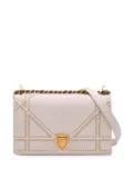 Christian Dior Pre-Owned 2018 Small Lambskin Studded Diorama Flap crossbody bag - White