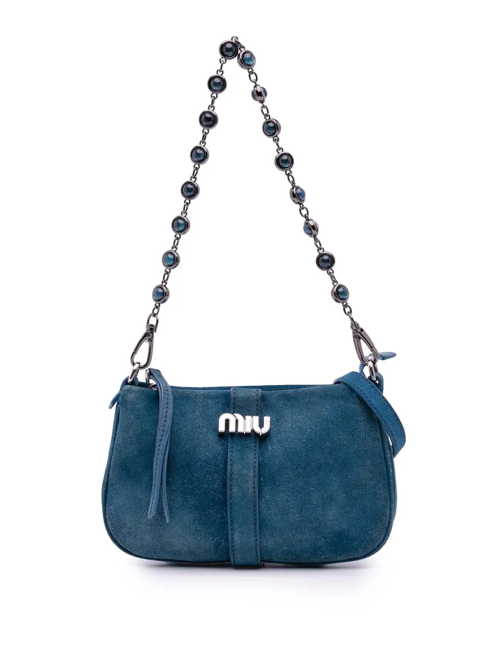 Miu Miu Pre-Owned 2000-2010 Suede Bandoliera satchel | Blue | Image 1