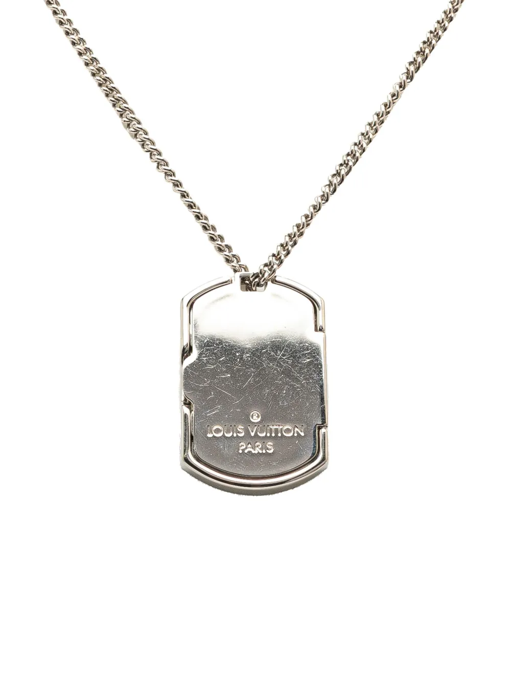 Louis Vuitton Pre-Owned 2019 Monogram Eclipse Plate Necklace costume necklace | Black | Image 1