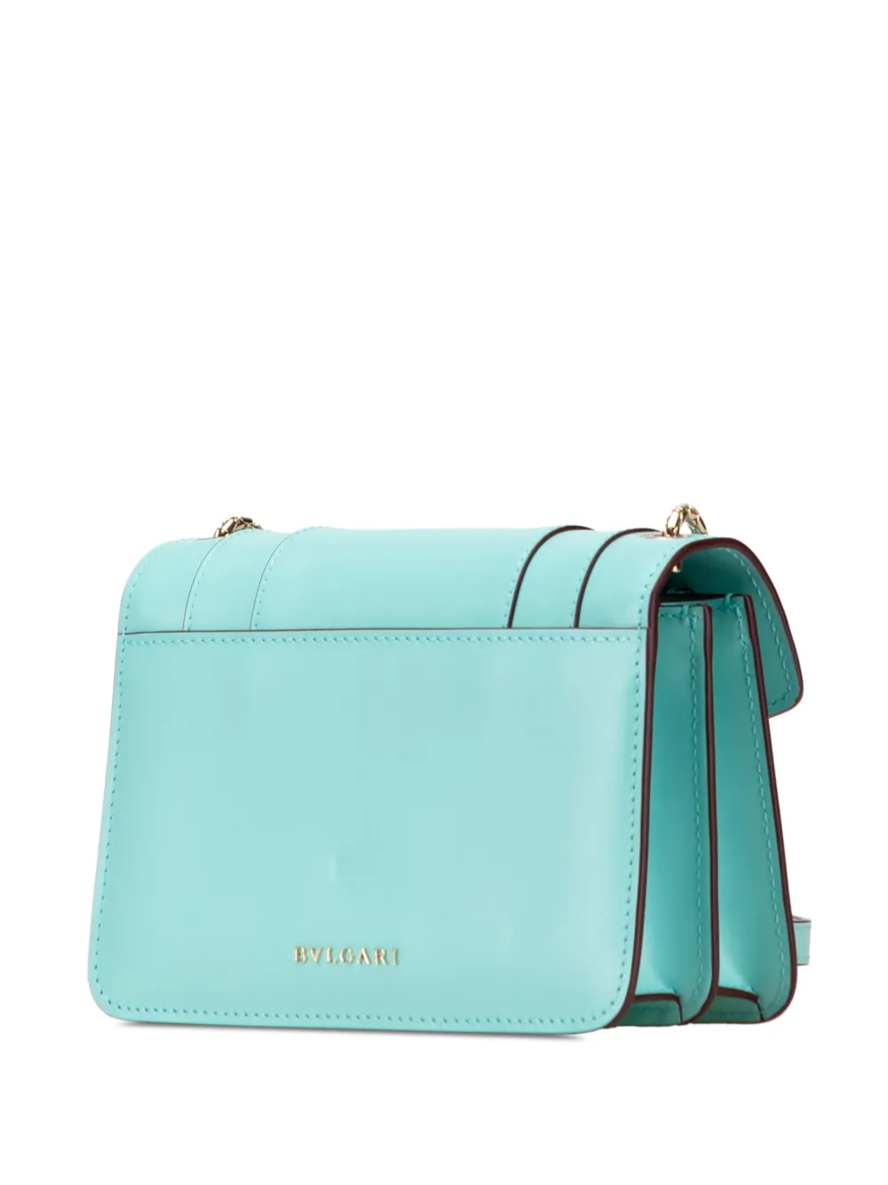 Pre-owned Bvlgari 2000-2025 Leather Serpenti Forever Crossbody Bag In Blue