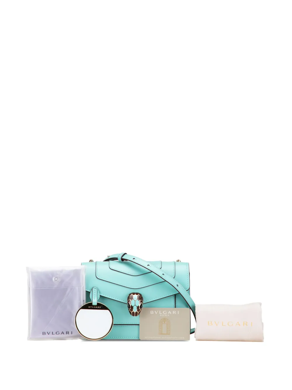 Pre-owned Bvlgari 2000-2025 Leather Serpenti Forever Crossbody Bag In Blue