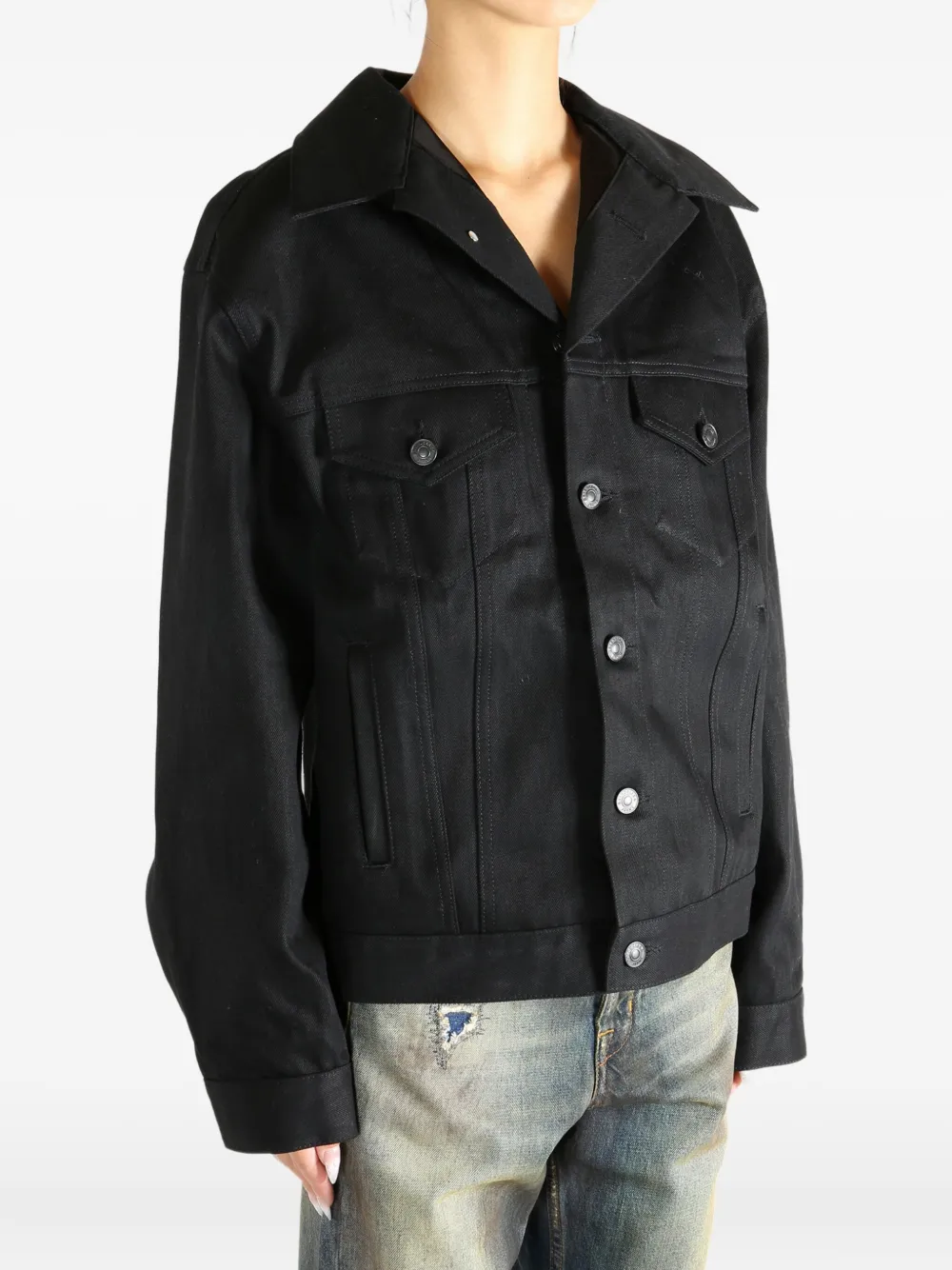 Balenciaga Button-fastening Denim Jacket In Black