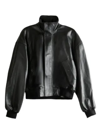 Balenciaga high-neck Leather Bomber Jacket | ブラック | FARFETCH JP