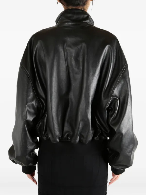 ジャケット・アウター BALENCIAGA leather jacket Balenciaga high-neck Leather Bomber Jacket | ブラック | FARFETCH JP