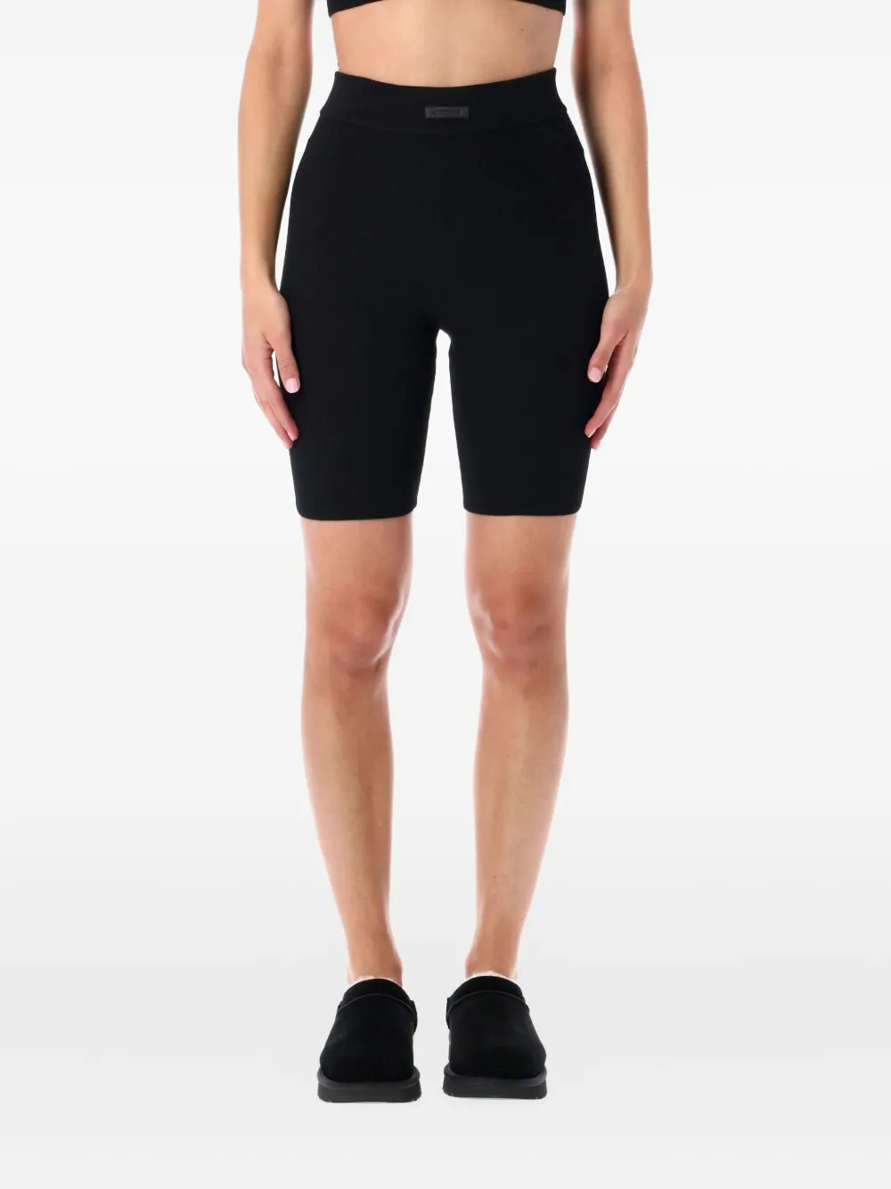 FEAR OF GOD ESSENTIALS ribbed biker shorts | Black | Image 1