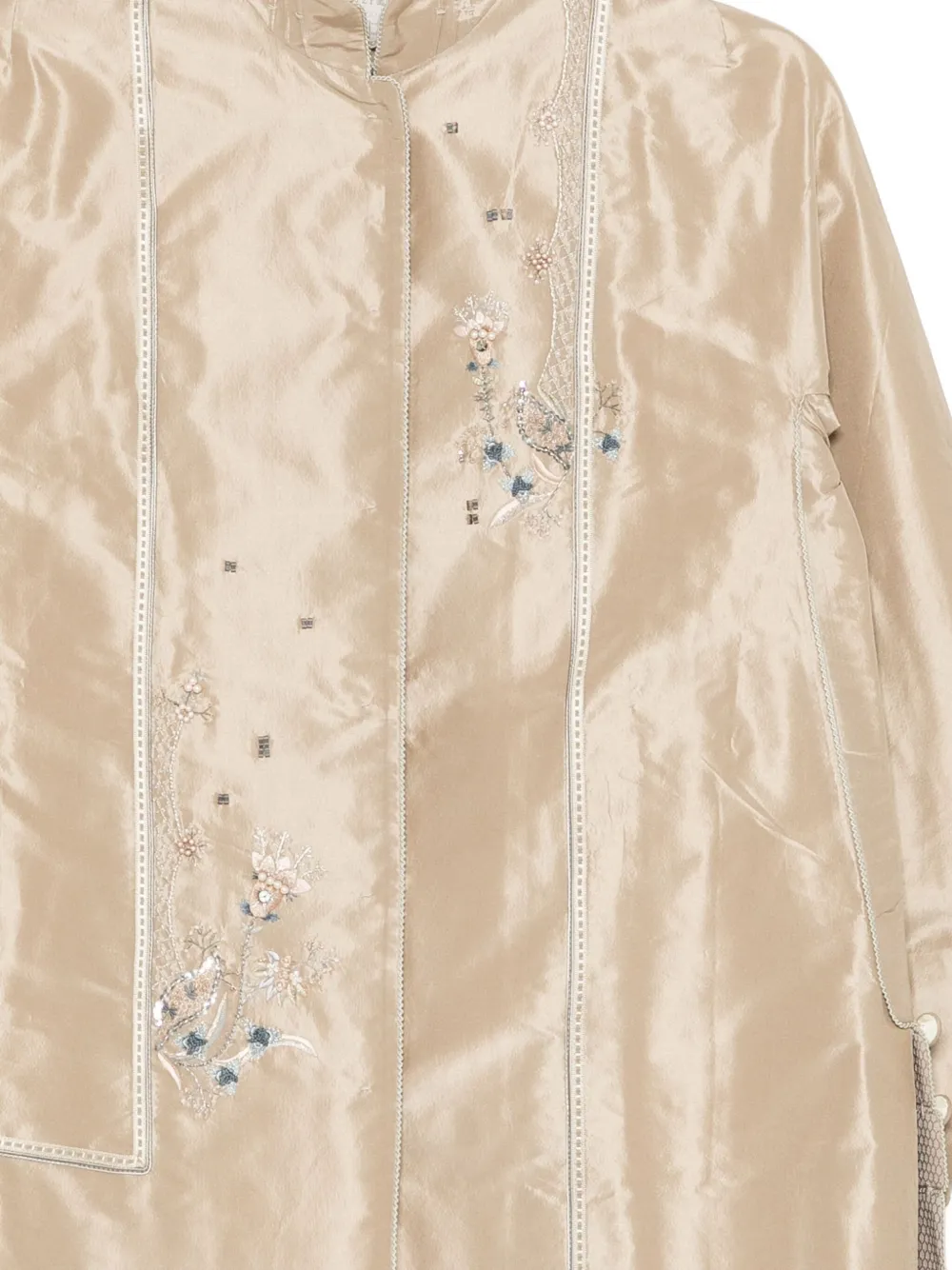 Shiatzy Chen Scape-of-curve Embroidered Jacket In Neutral