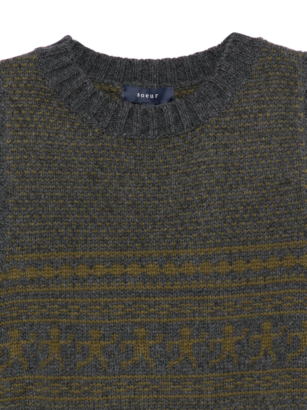 Soeur Fairisle mouwloze gebreide top Grijs