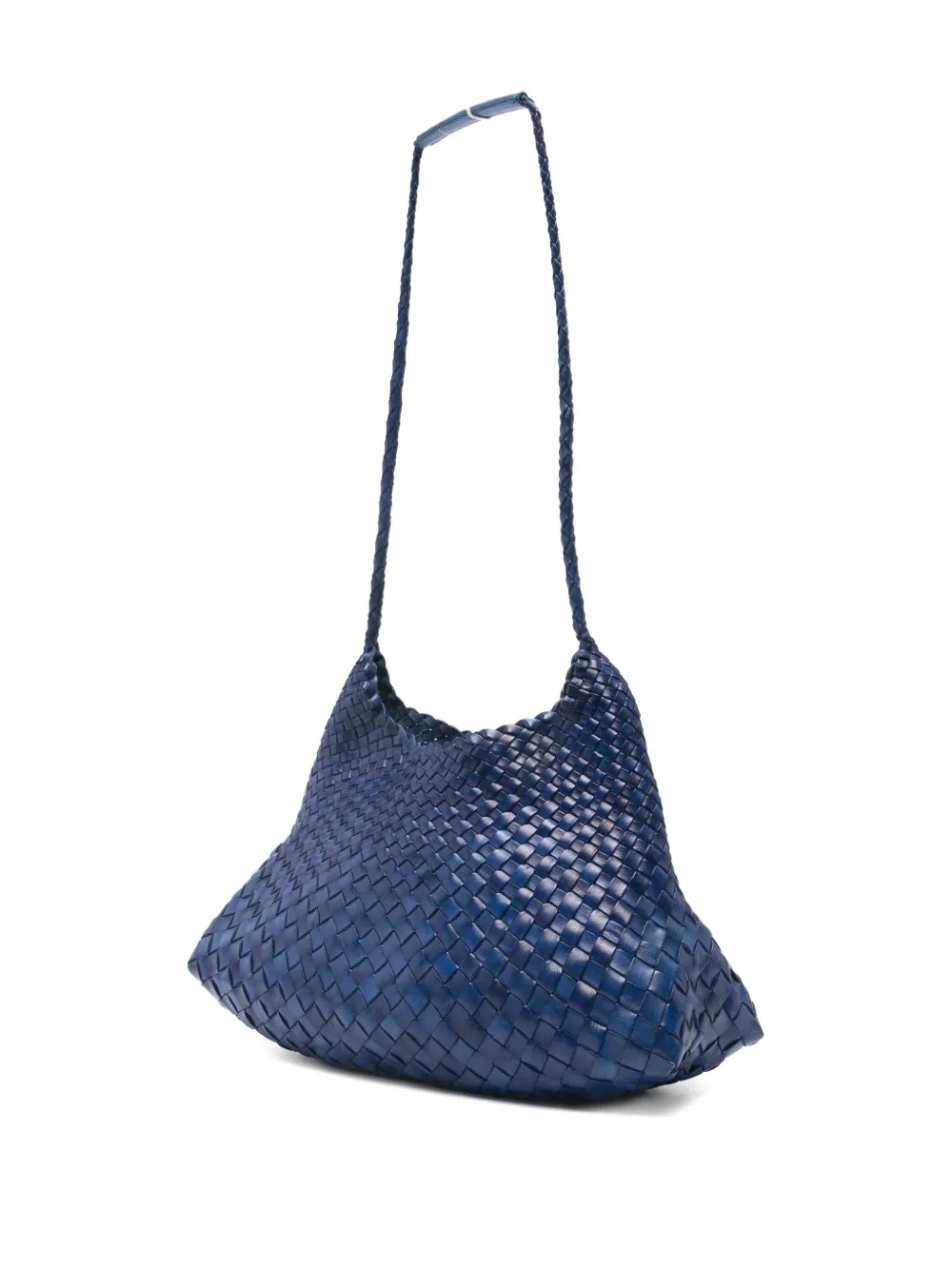 Dragon Diffusion Santa Rosa Woven Leather Shoulder Bag In Blue