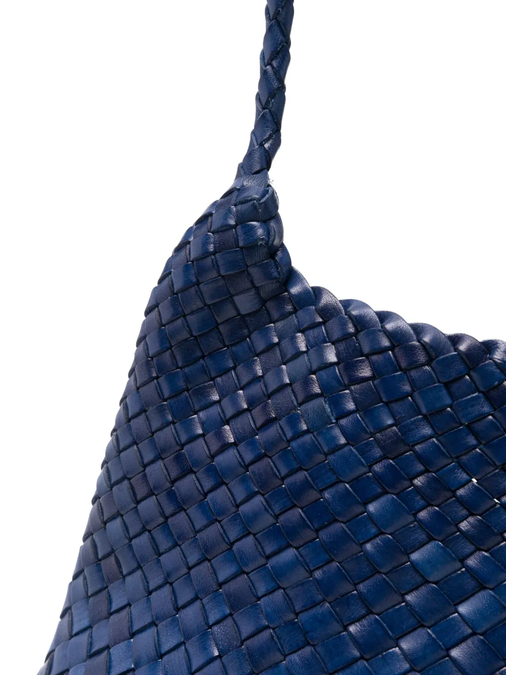 Dragon Diffusion Santa Rosa Woven Leather Shoulder Bag In Blue