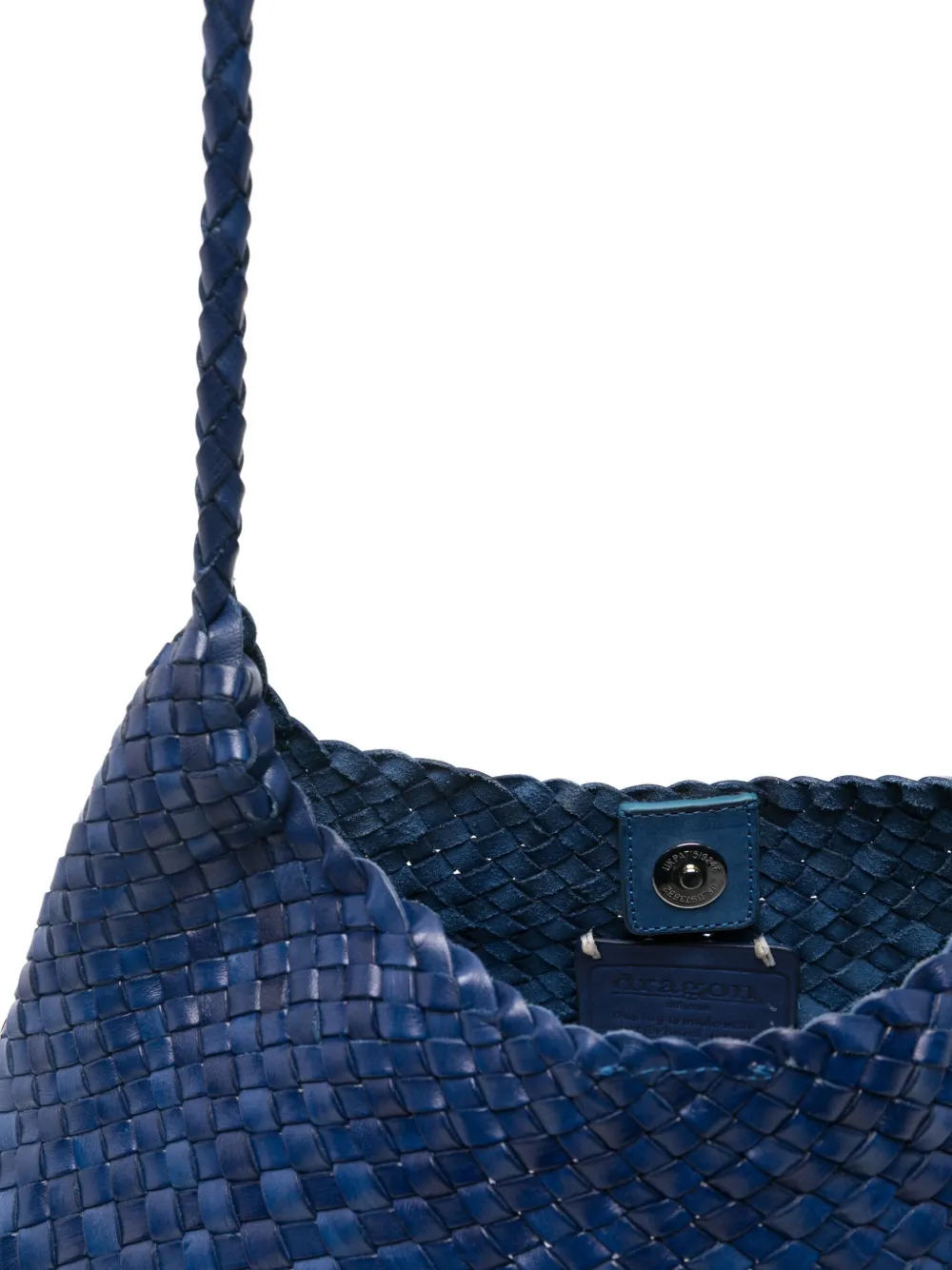 Dragon Diffusion Santa Rosa Woven Leather Shoulder Bag In Blue