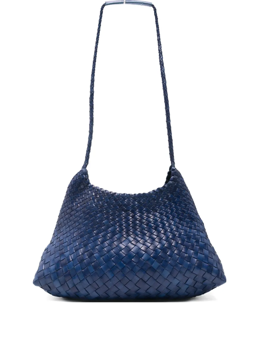 Dragon Diffusion Santa Rosa Woven Leather Shoulder Bag In Blue