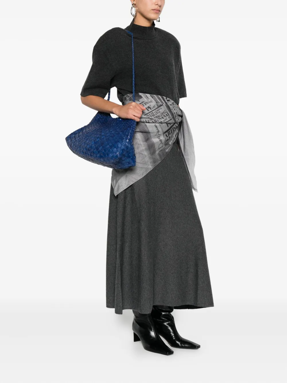 DRAGON DIFFUSION Santa Rosa woven leather shoulder bag - Blauw