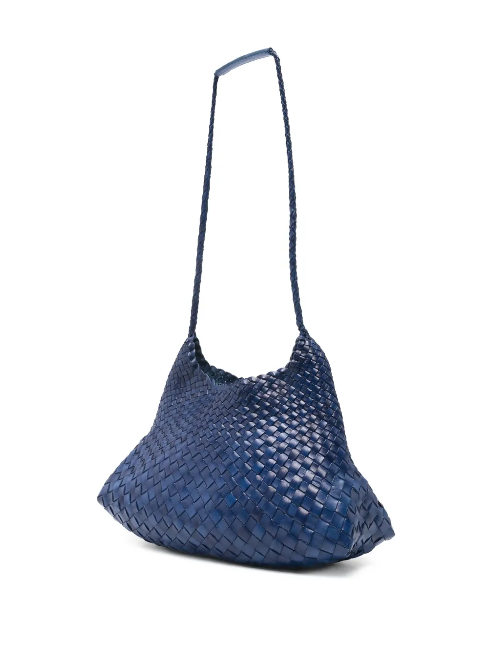 DRAGON DIFFUSION Santa Rosa geweven leren schoudertas Blauw