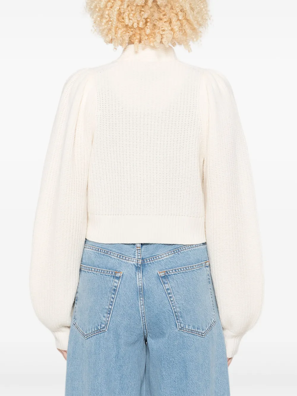 LoveShackFancy Geribbeld vest Wit