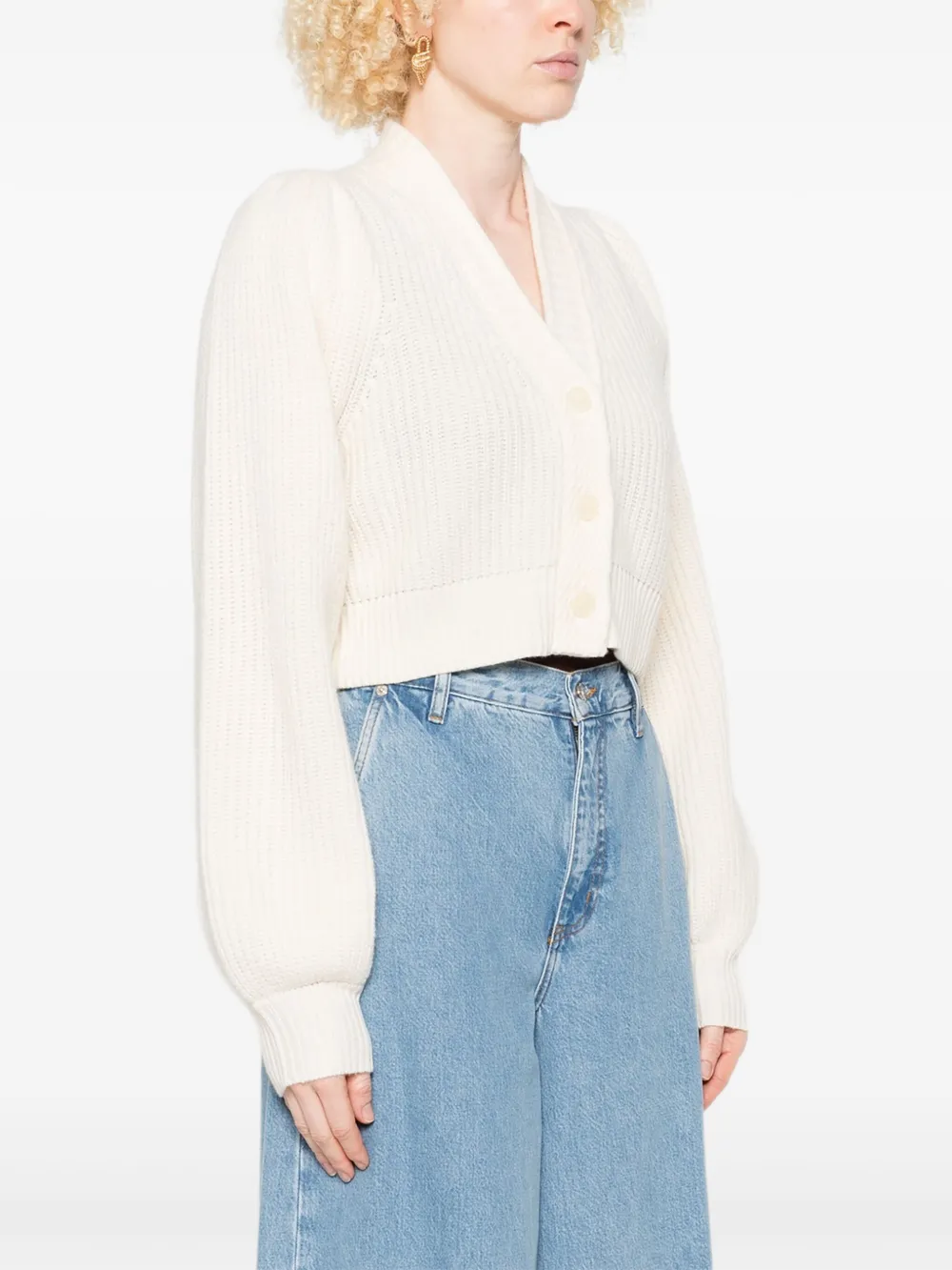 LoveShackFancy Geribbeld vest Wit