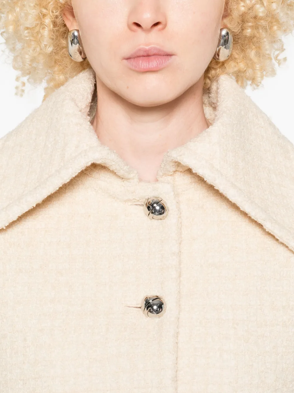 Patou Textured Cropped Jacket In Neutral