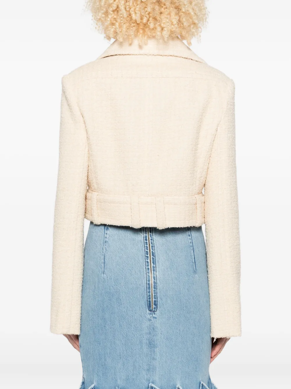 Patou Textured Cropped Jacket In Neutral