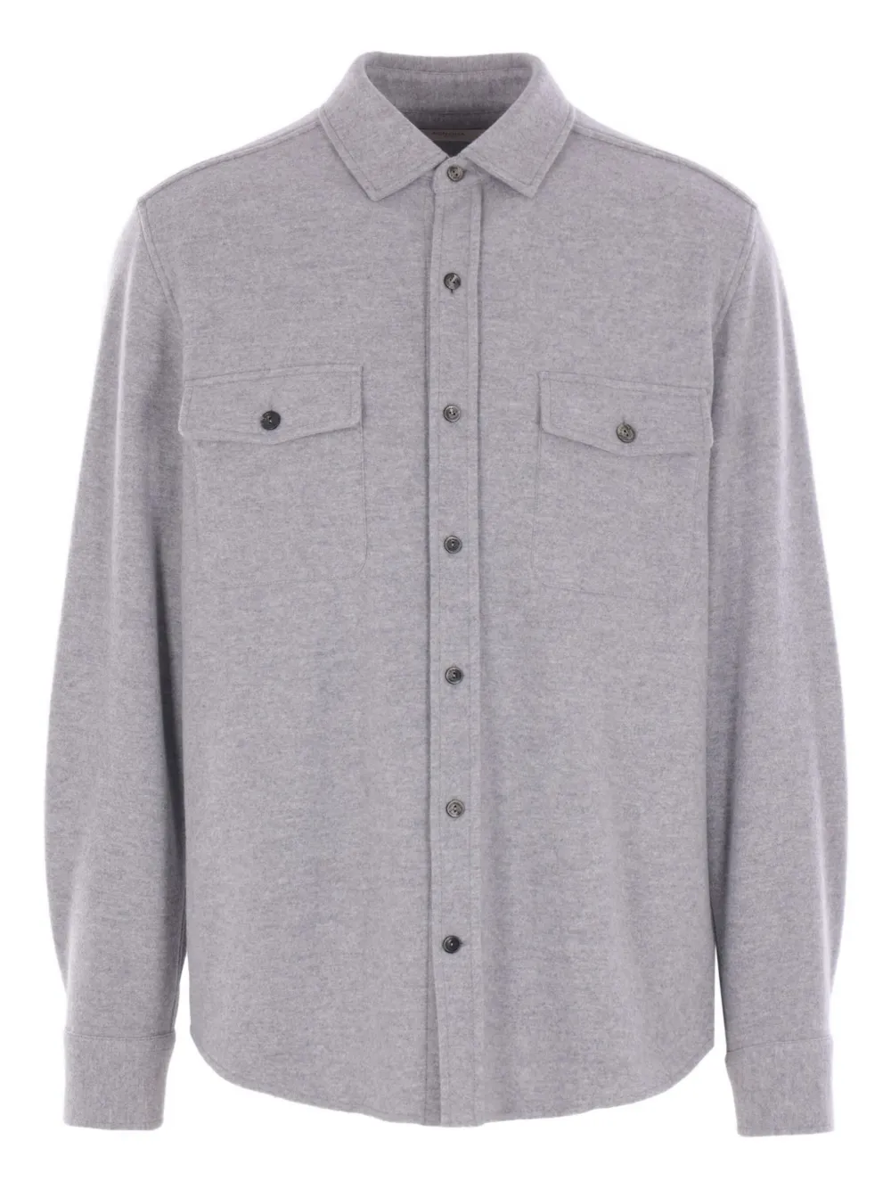 Agnona pointed-collar flap-pocket shirt | Grey | Image 1