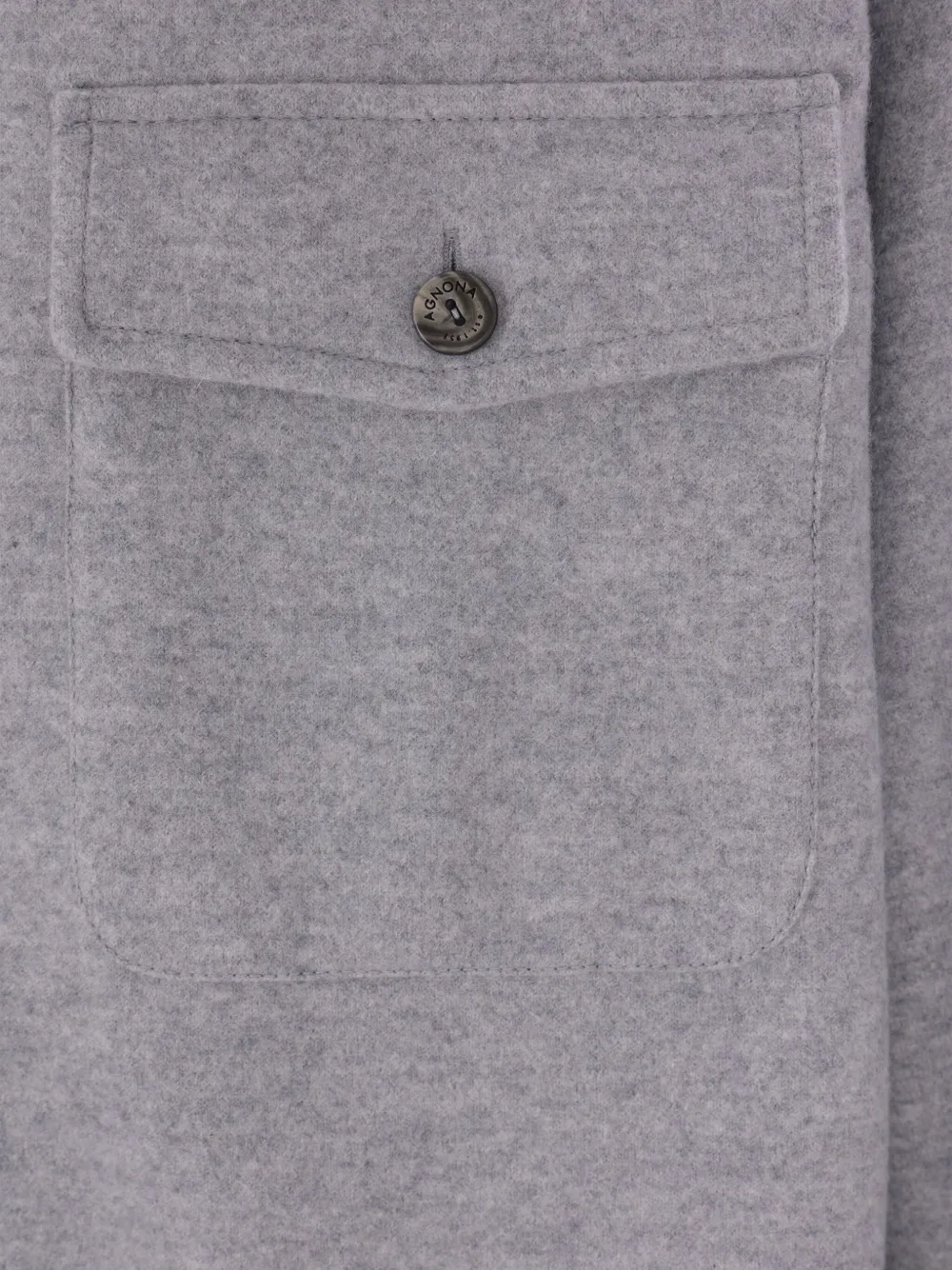 Agnona Pointed-collar Flap-pocket Shirt In Gray