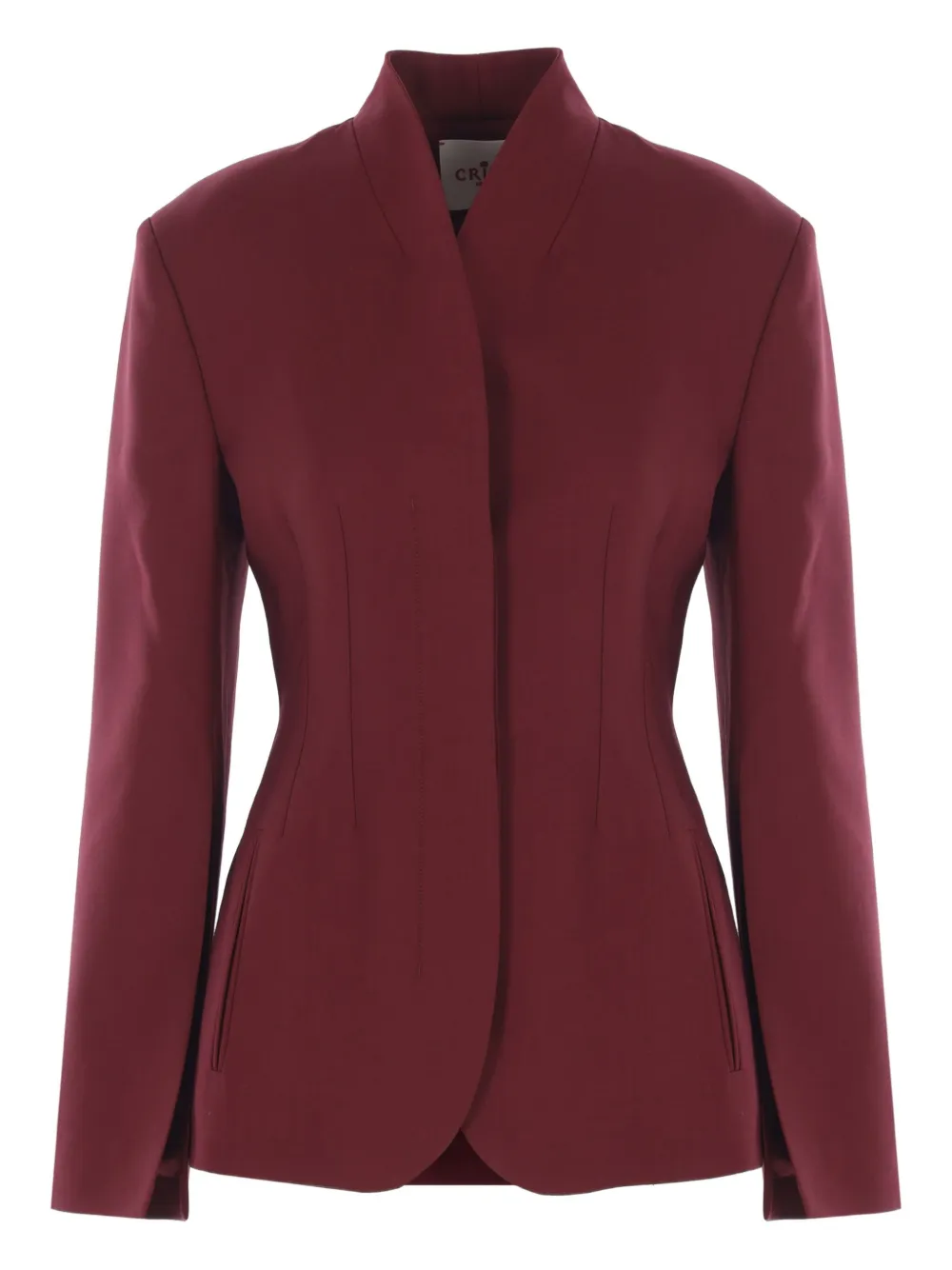 CRIDA long-sleeve V-neck fitted jacket | Red | Image 1
