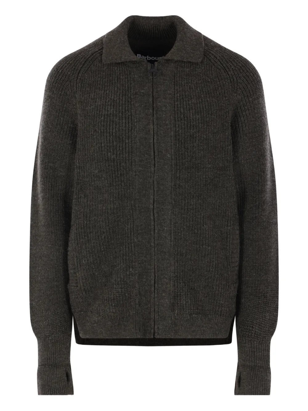 Barbour zip-fastening ribbed-knit cardigan | Green | Image 1