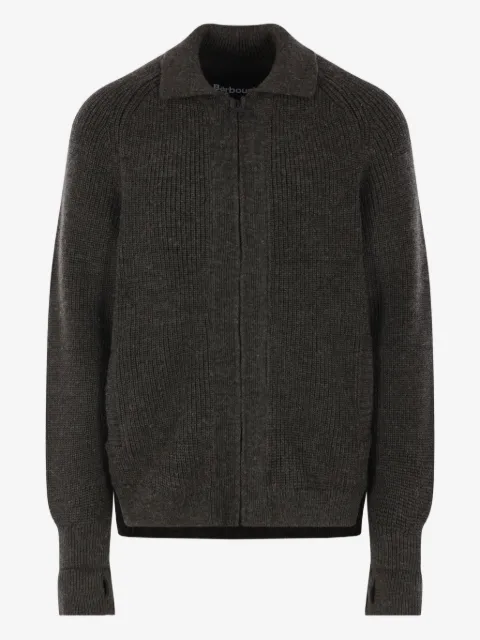Barbour cardigan zippé en maille nervurée