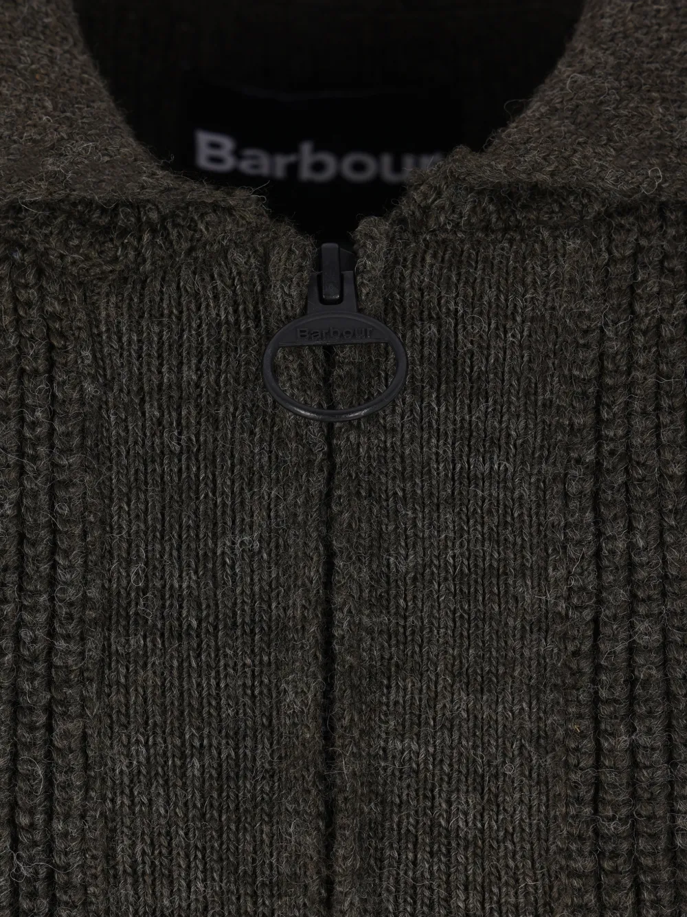 Barbour Ribgebreid vest met rits Groen
