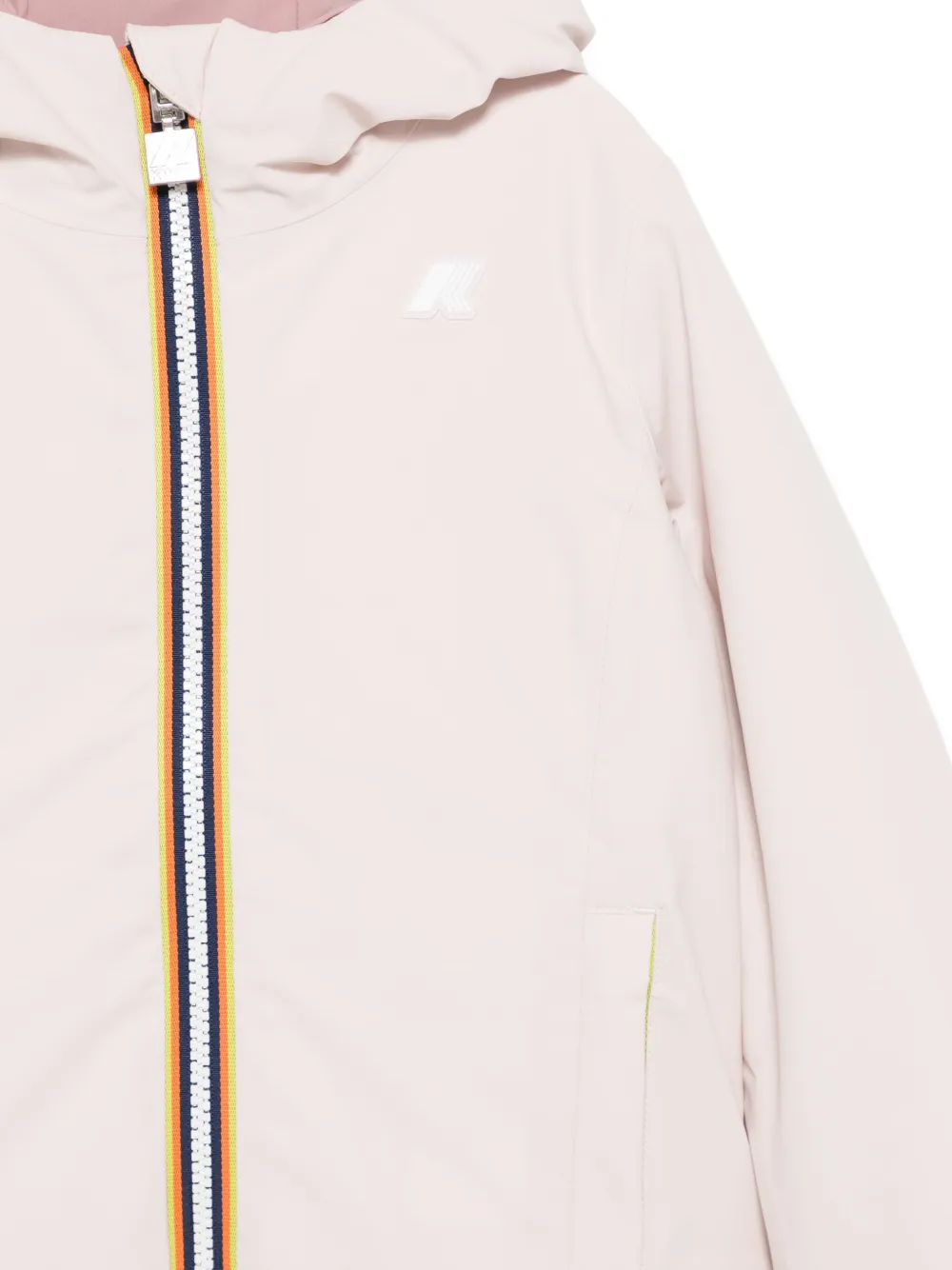 K-way Hooded Zip-front Jacket In Pink