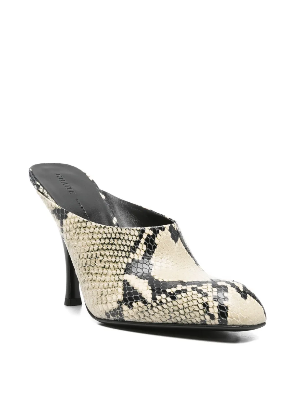 KHAITE snakeskin-effect heeled mules Beige