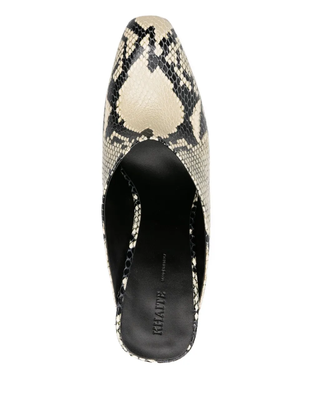 KHAITE snakeskin-effect heeled mules Beige