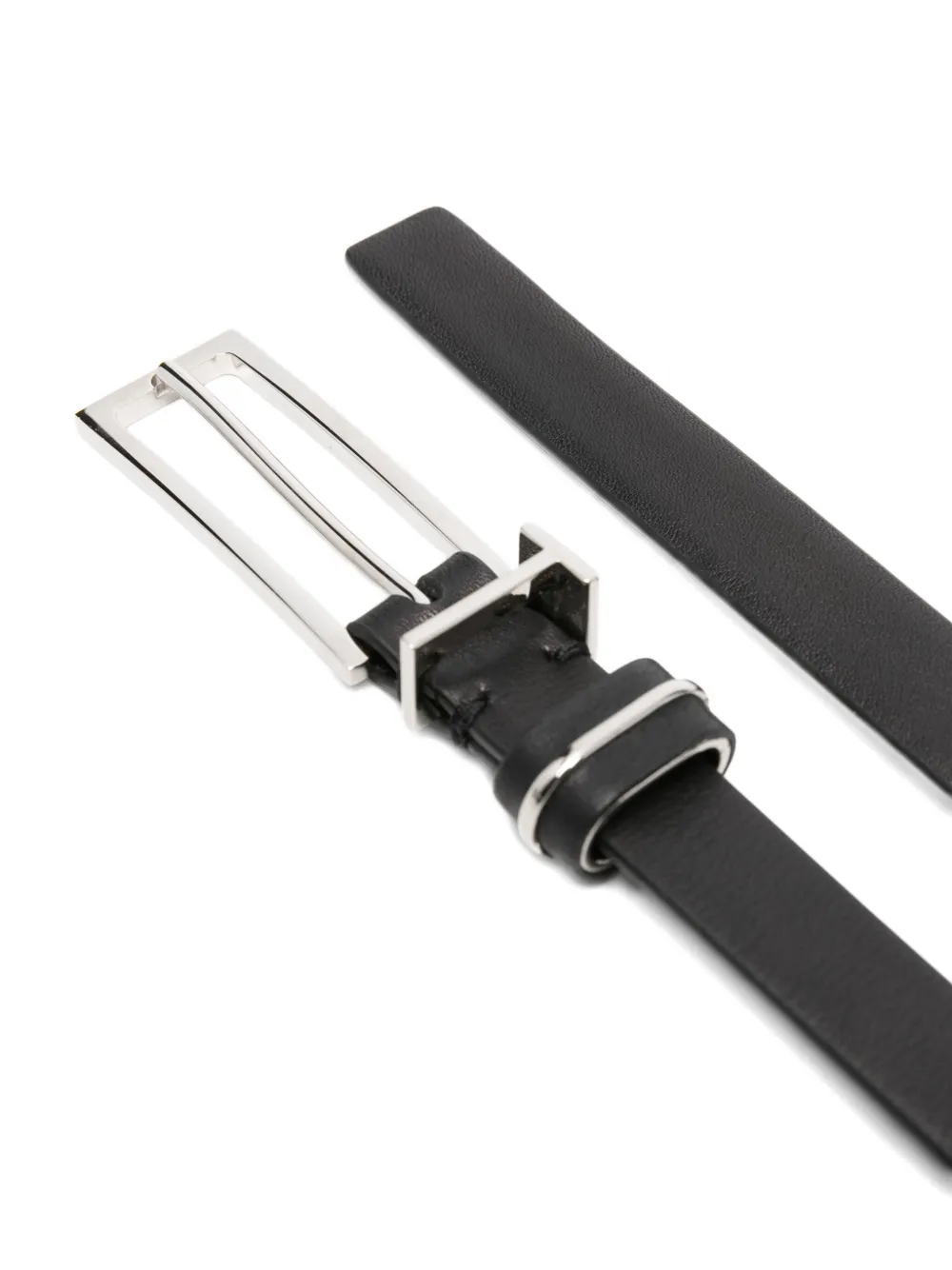 Tom Ford Natural Leather Metal T Loop Belt 15 Mm Accessories In Black