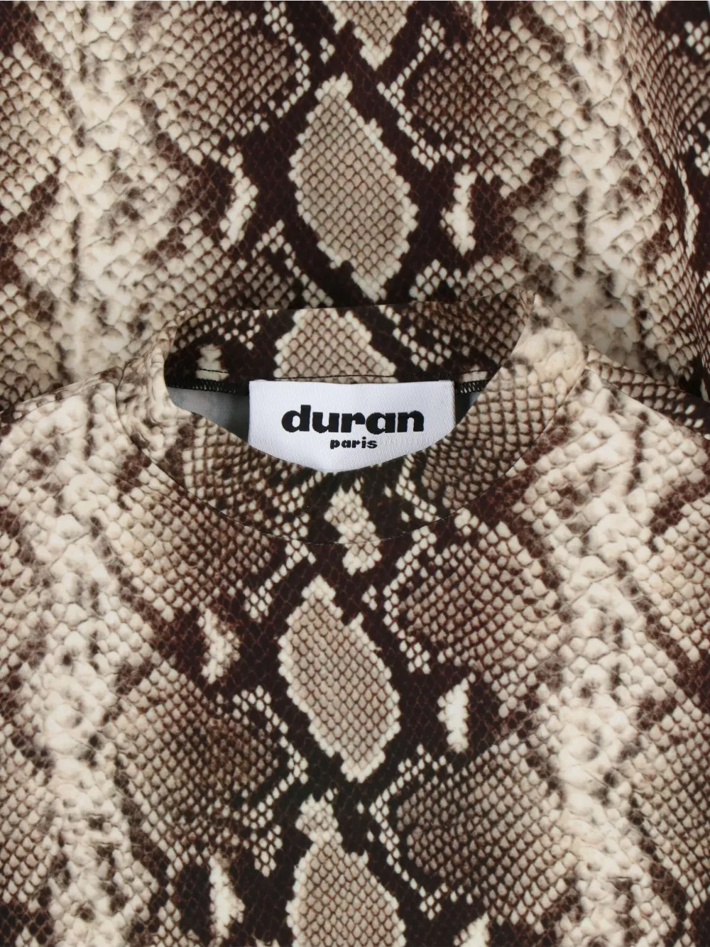 Duran Lantink Snakeskin-print High-neck Top In Silver