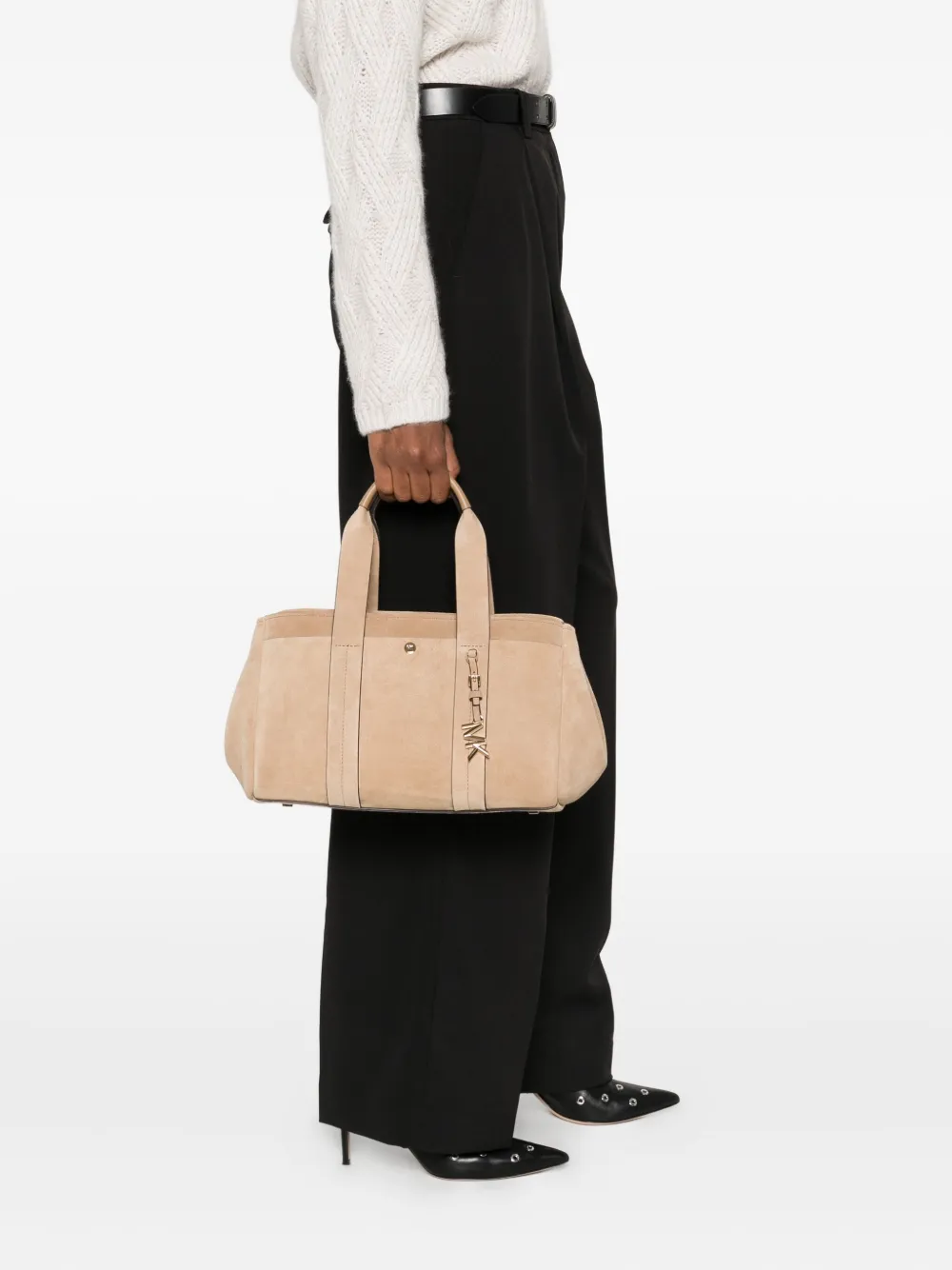Michael Michael Kors small Romee suede tote bag - Beige