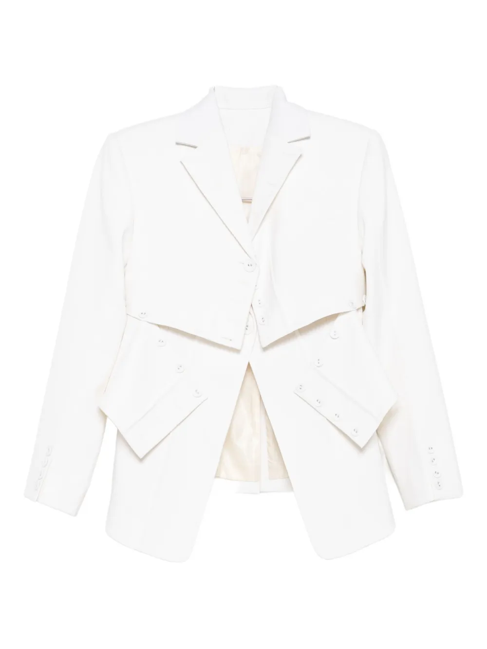 Rokh Button-down Deconstructed Blazer In White