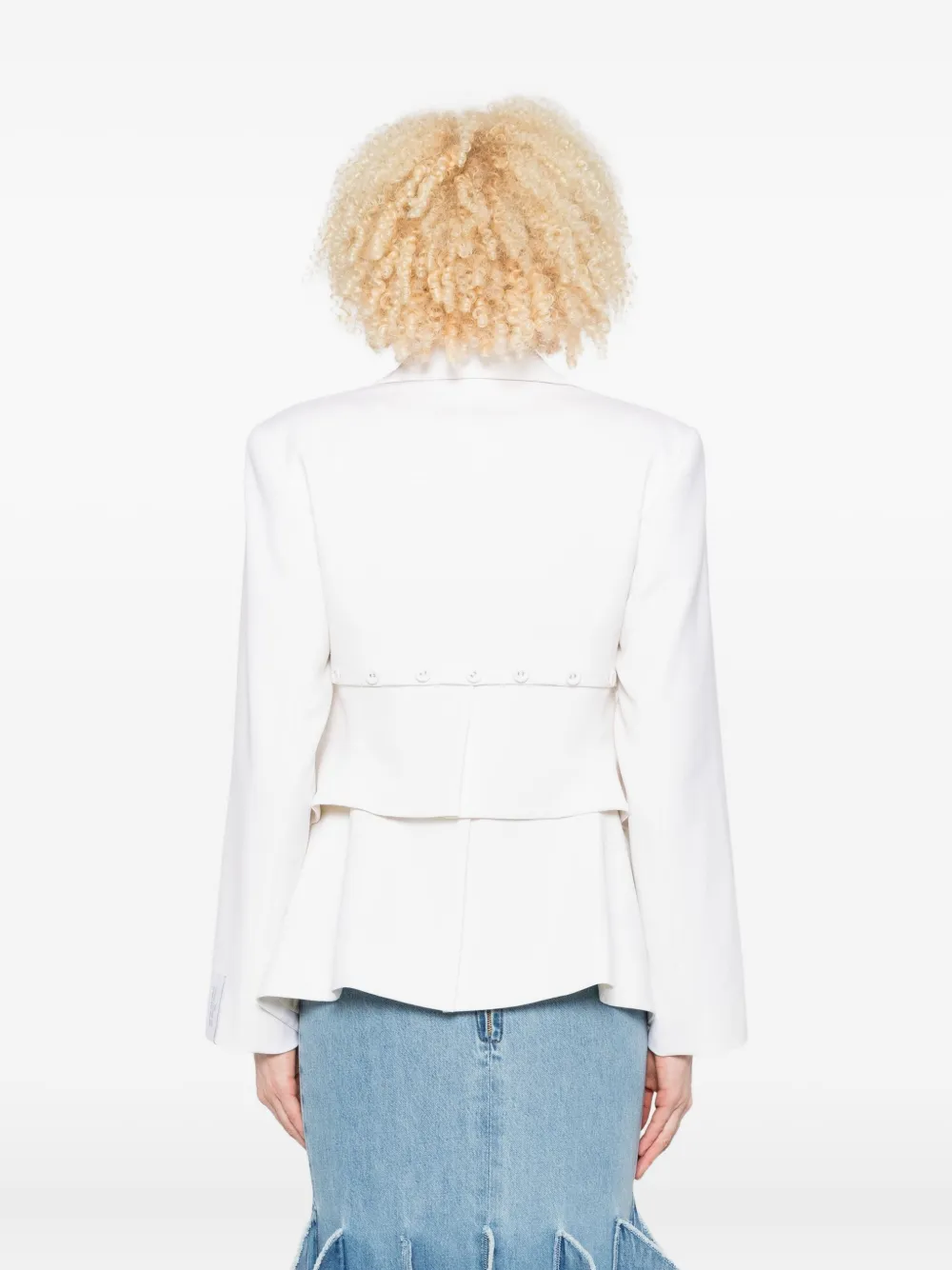 Rokh Button-down Deconstructed Blazer In White