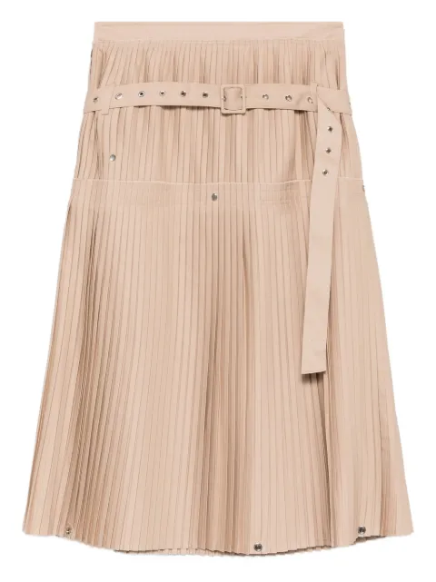 Rokh pleated belted midi skirt