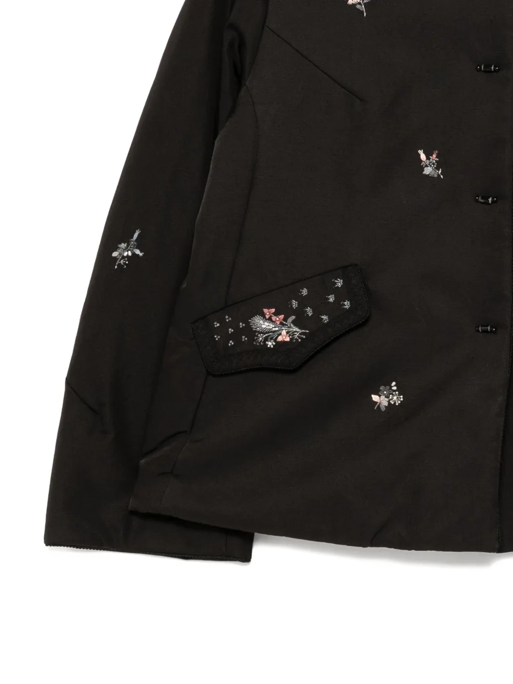 Shiatzy Chen Scape-of-curve Cropped Jacket In Black